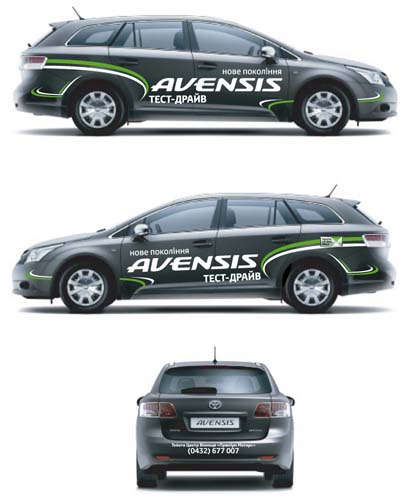 Car branding with stickers, 
